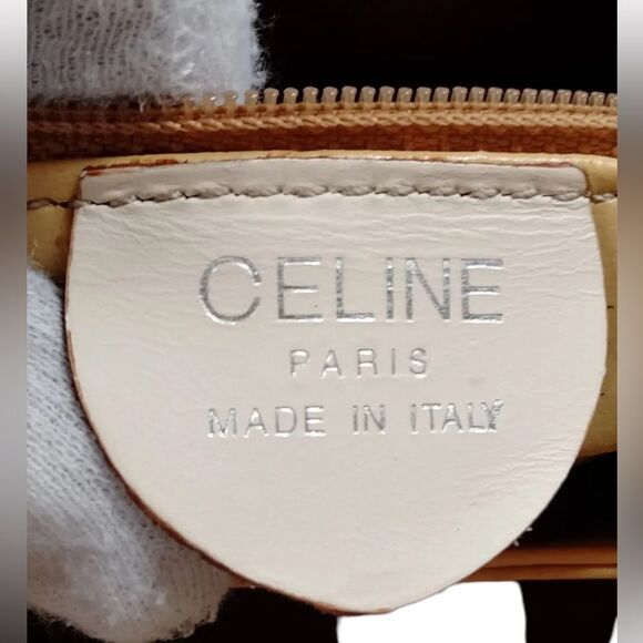 CELINE OFF WHITE LEATHER SHOULDER HOBO TOTE HAND BAG - Picture 11 of 12